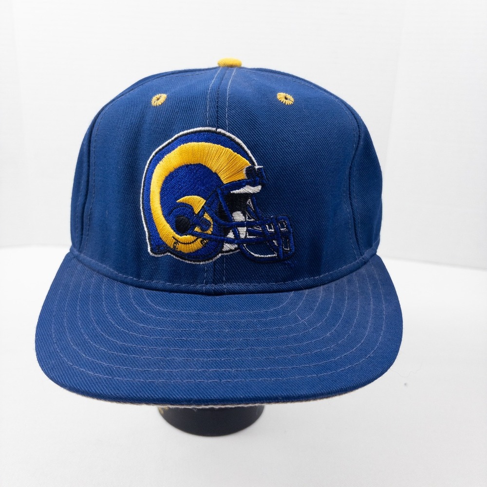 Vintage 80s St. Louis Rams NFL 80s Wool Cap Team Double Logo Fitted Hat Mens 8